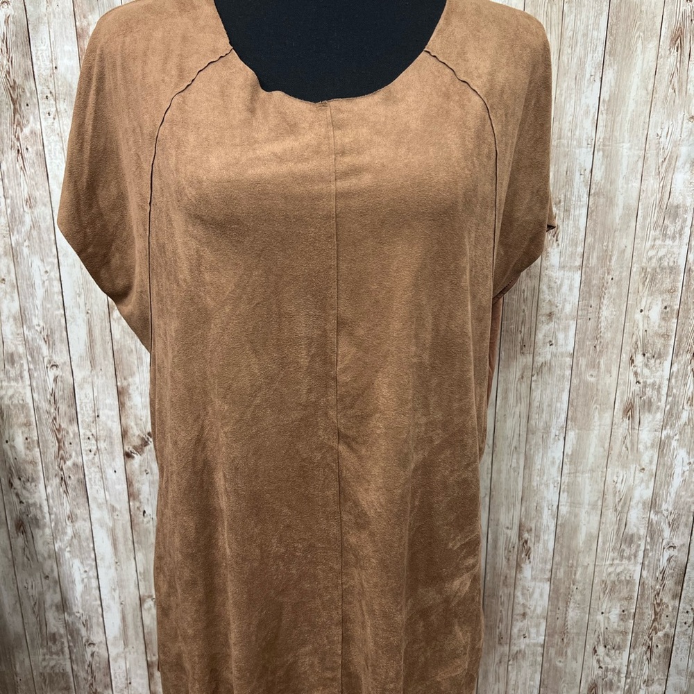 Black Rainn Brown and Tan Boxy Tunic‎ Top